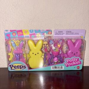 Easter Peeps Yellow and Pink Polly Pocket Playset